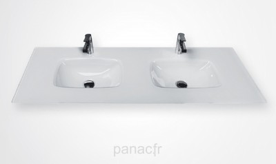 Glass 140D-24 Plan vasque en verre double