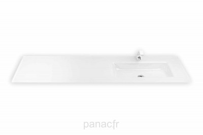 Glass 160-02-R Plan vasque en verre droite