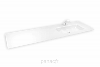 Glass 160-02-R Plan vasque en verre droite