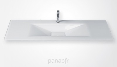 Glass 160-05 Plan vasque en verre sur mesure