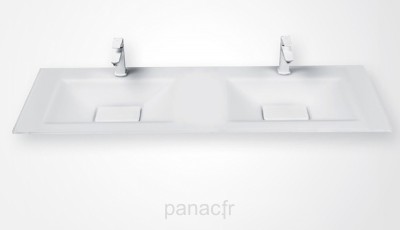 Glass 160D-06 Plan vasque en verre double