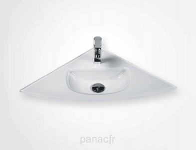 Glass 90-22 Plan vasque en verre d'angle