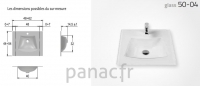 Glass 50-04  Plan vasque en verre sur mesure