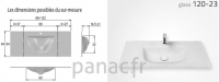Glass 120-23 Plan vasque en verre sur mesure