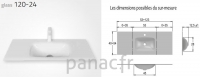 Glass 120-24 Plan vasque en verre sur mesure