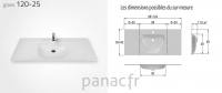 Glass 120-25 Plan vasque en verre sur mesure
