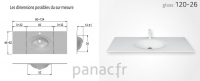Glass 120-26 Plan vasque en verre sur mesure