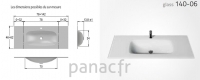 Glass 140-06 Plan vasque en verre sur mesure